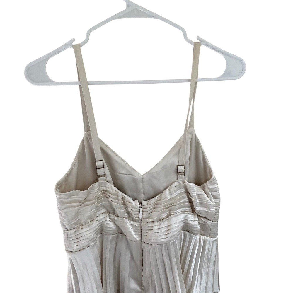 Abercrombie & Fitch Giselle Pleated Tiered Maxi Dress Cream Cut Out Size M - Picture 10 of 13